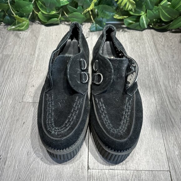 TUK VIVA MONDO CREEPER DOUBLE SOLE BLK SUEDE V7757 Women 9 - Picture 3 of 11